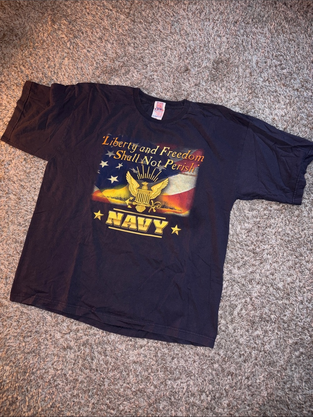 Liberty & Freedom Navy Graphic Short Sleeve Tee - navy